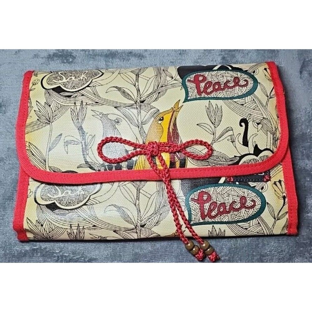 Sakroots Travel Multi-compartment Toiletries Bag jewerly hangup vinyl PEACE E09